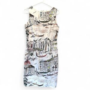 Chetta B Women's Sleeveless Cotton Shift Dress‎ Venice Italy Size 4